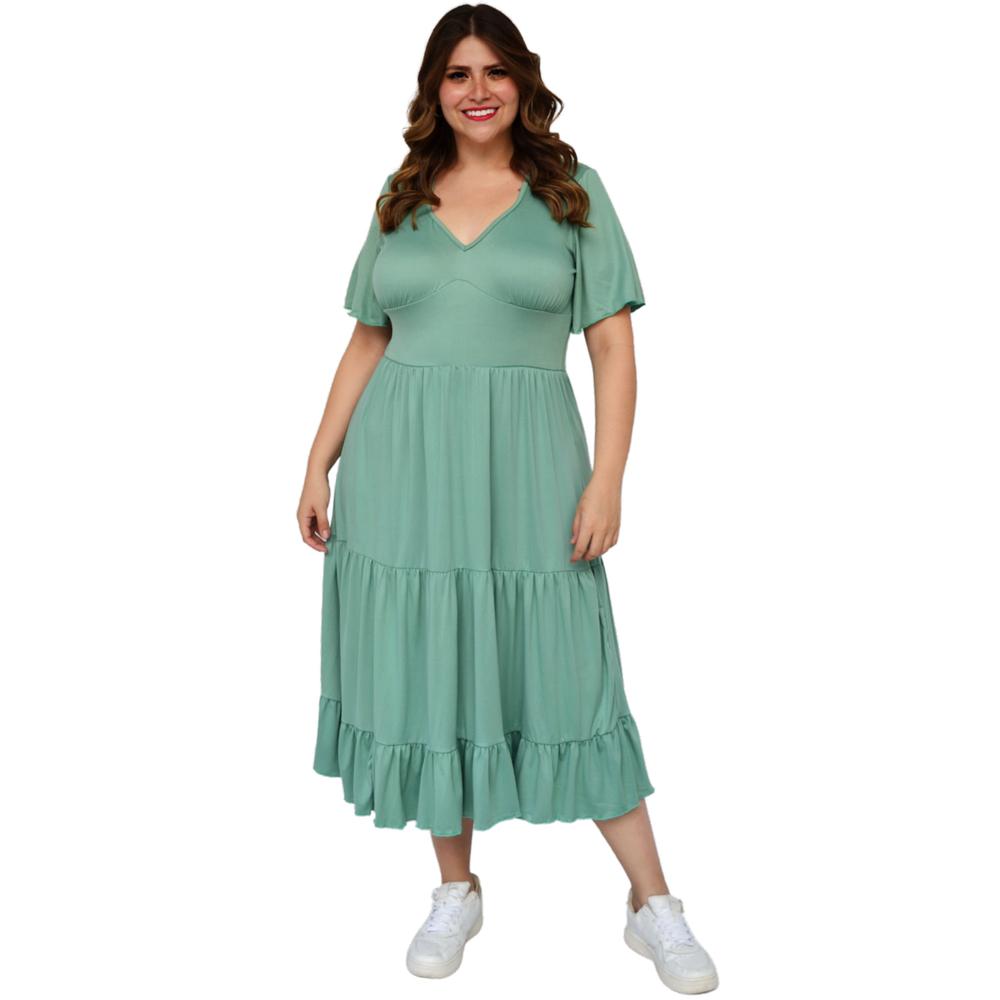 Foto 2 pulgar | Vestido Roman Fashion color Verde para Mujer