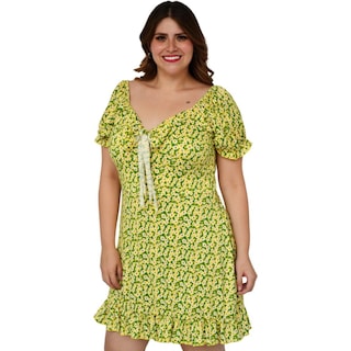 Foto 2 | Vestido Campesino Roman Fashion 4270 color Amarillo para Mujer