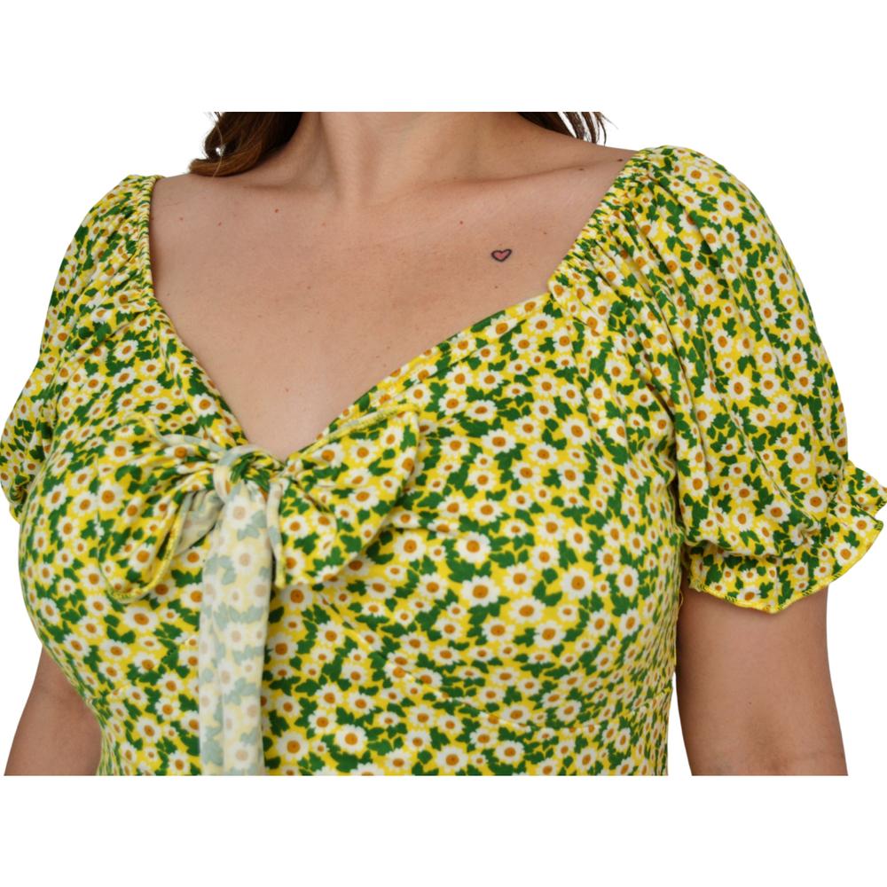 Foto 5 pulgar | Vestido Campesino Roman Fashion 4270 color Amarillo para Mujer
