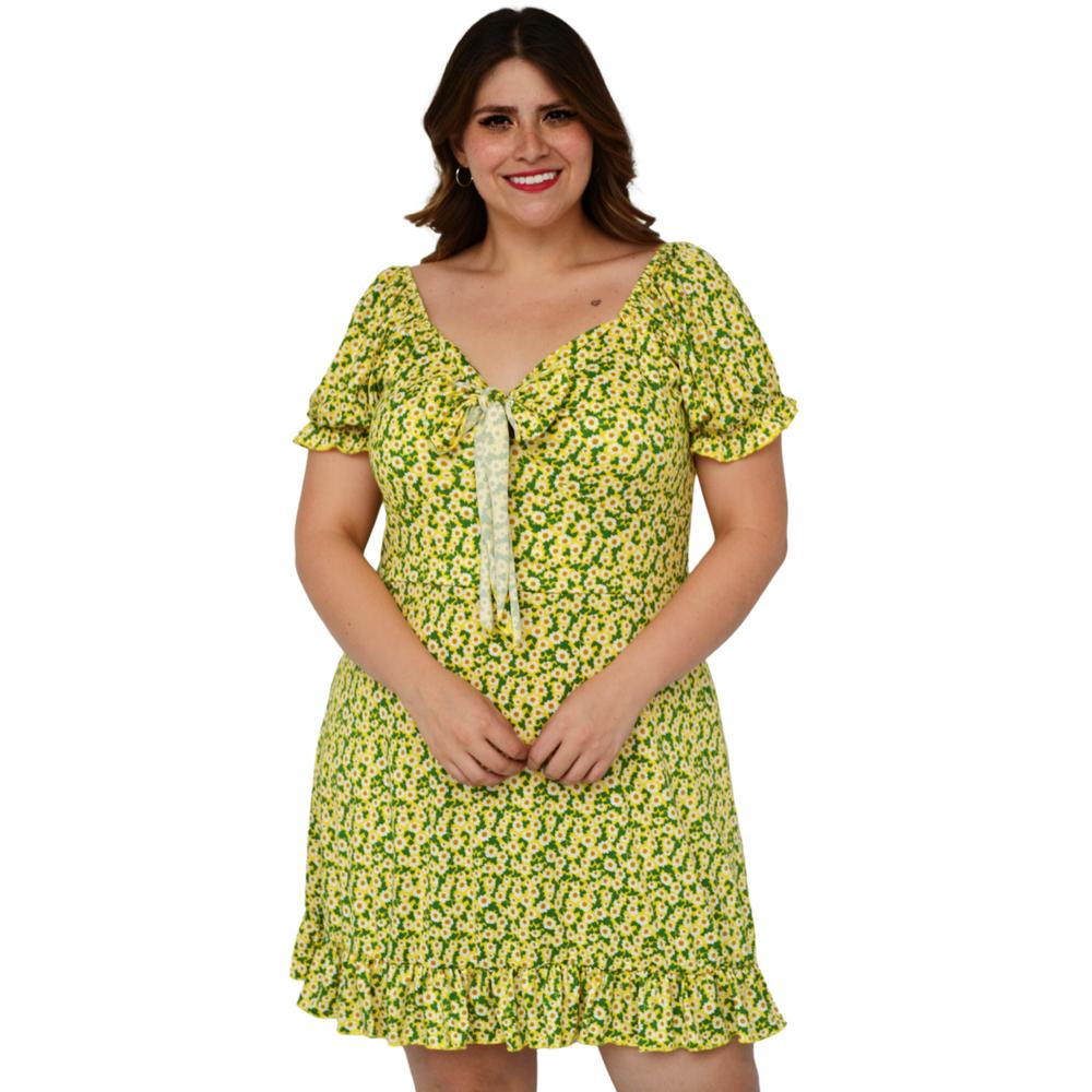 Foto 6 pulgar | Vestido Campesino Roman Fashion 4270 color Amarillo para Mujer
