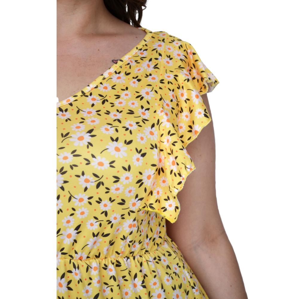 Foto 5 pulgar | Vestido Roman Fashion color Amarillo para Mujer