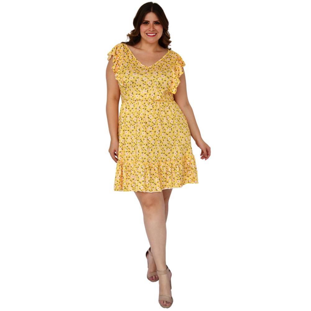 Foto 6 pulgar | Vestido Roman Fashion color Amarillo para Mujer