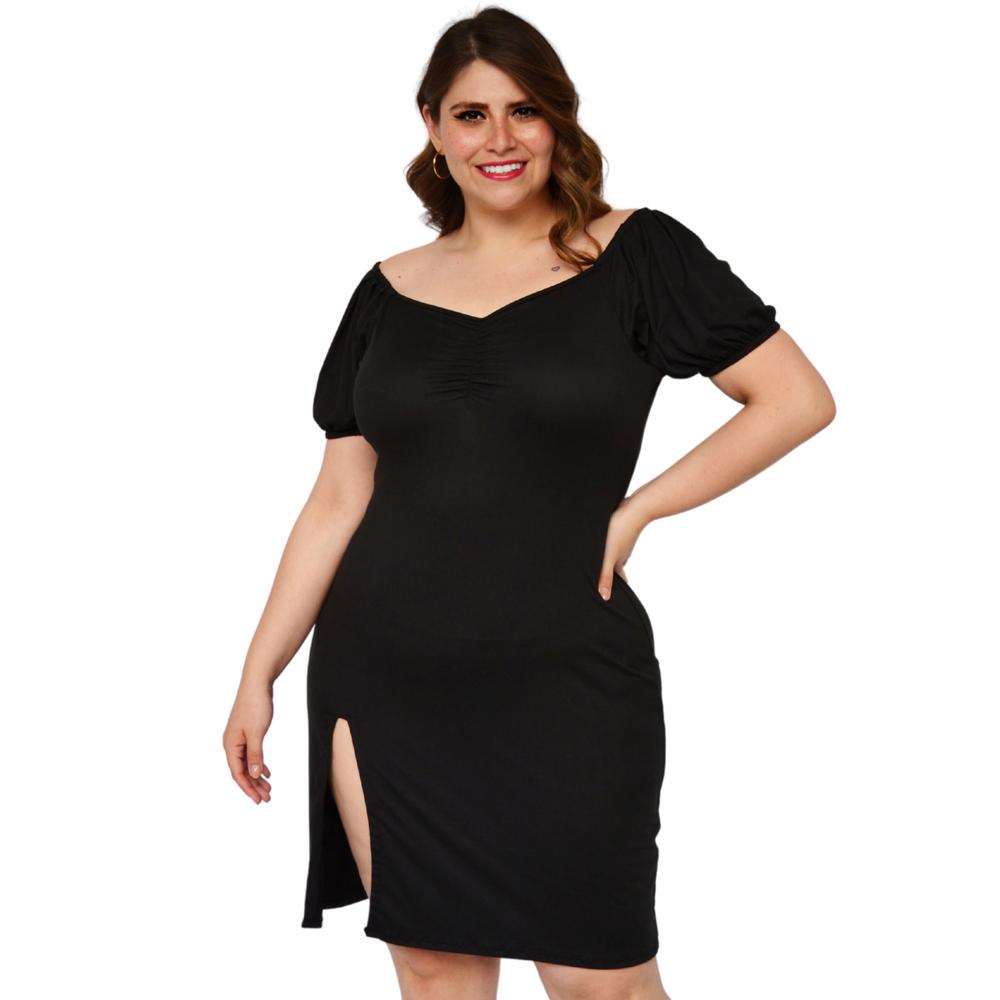 Vestido Stretch Roman Fashion 4280 color Negro Talla Extra