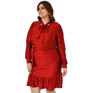 Foto 2 | Vestido con Olán Roman Fashion 4306 color Rojo