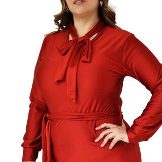 Foto 5 | Vestido con Olán Roman Fashion 4306 color Rojo