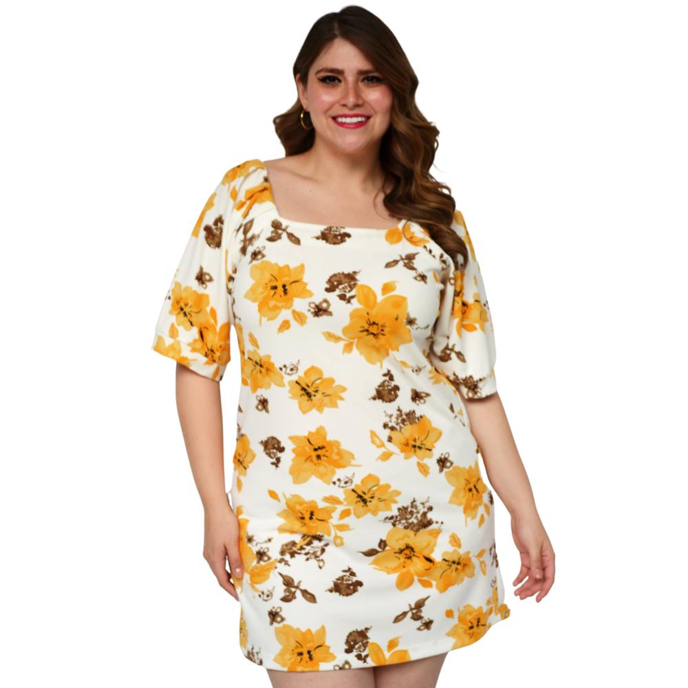 Foto 2 pulgar | Vestido Roman Fashion color Amarillo para Mujer
