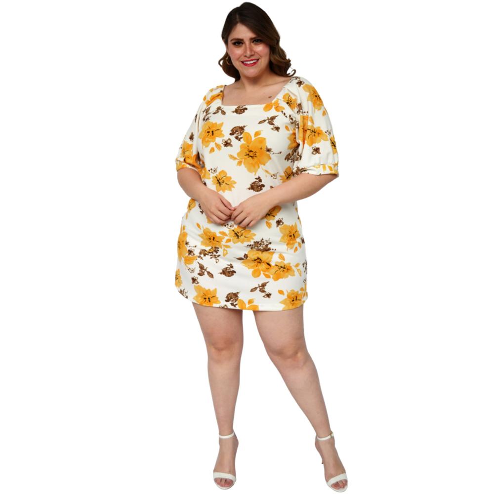 Foto 6 pulgar | Vestido Roman Fashion color Amarillo para Mujer