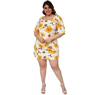Foto 5 | Vestido Roman Fashion color Amarillo para Mujer