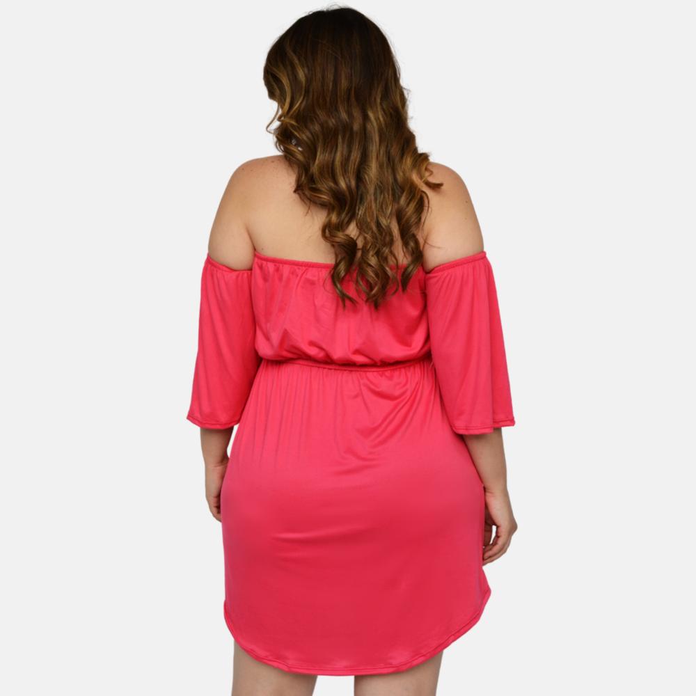 Foto 3 pulgar | Vestido Strapless Roman Fashion 4290 color Rosa Talla Extra