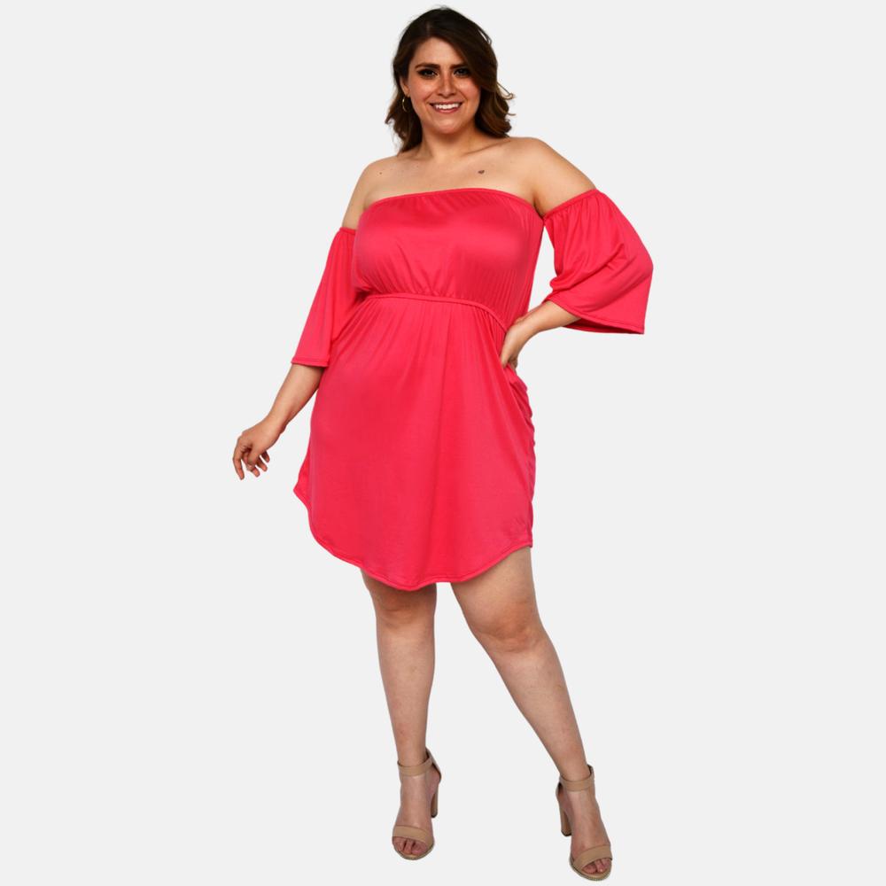 Foto 5 pulgar | Vestido Strapless Roman Fashion 4290 color Rosa Talla Extra