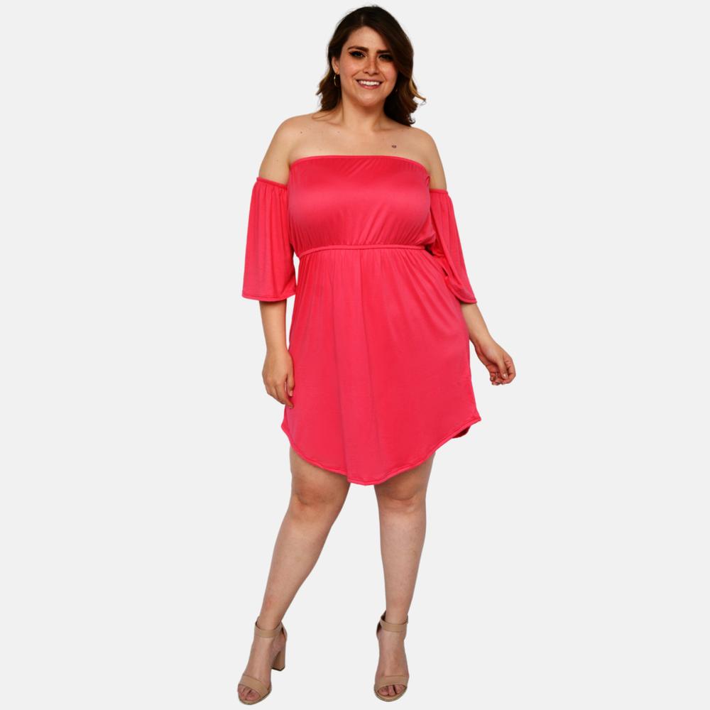 Foto 6 pulgar | Vestido Strapless Roman Fashion 4290 color Rosa Talla Extra