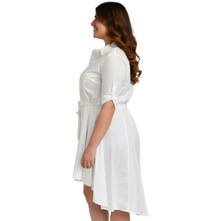 Foto 2 | Vestido Asimétrico Roman Fashion Tallas Extras color Blanco