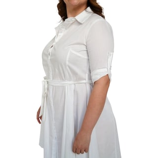 Foto 4 | Vestido Asimétrico Roman Fashion Tallas Extras color Blanco