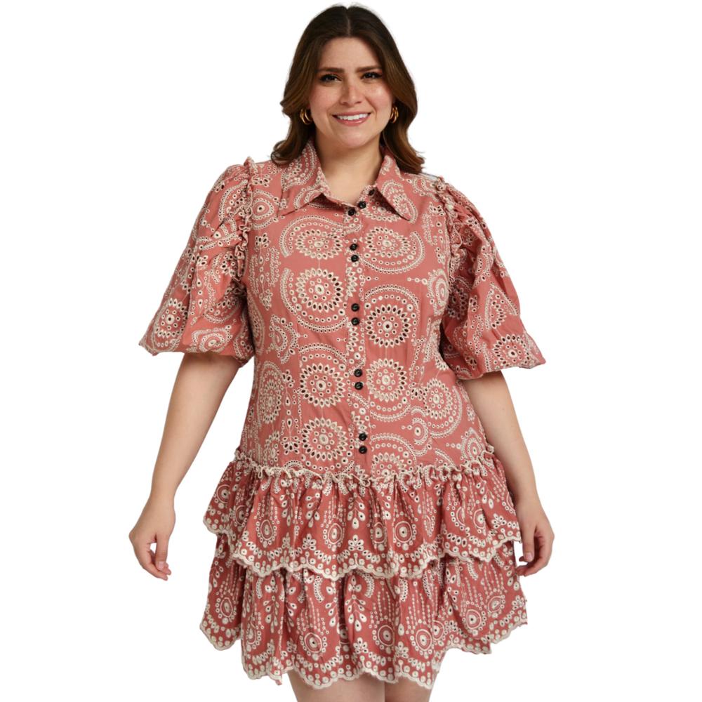 Foto 1 | Vestido de Algodón Tallas Extras 296 L'ATISTE color Rosa