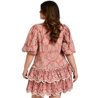 Foto 3 | Vestido de Algodón Tallas Extras 296 L'ATISTE color Rosa