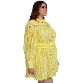 Foto 3 | Vestido De Chiffon Tallas Extra L'ATISTE 5180 color Amarillo