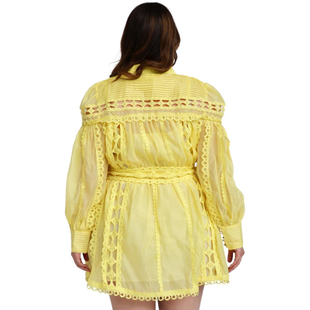 Foto 5 pulgar | Vestido De Chiffon Tallas Extra L'ATISTE 5180 color Amarillo