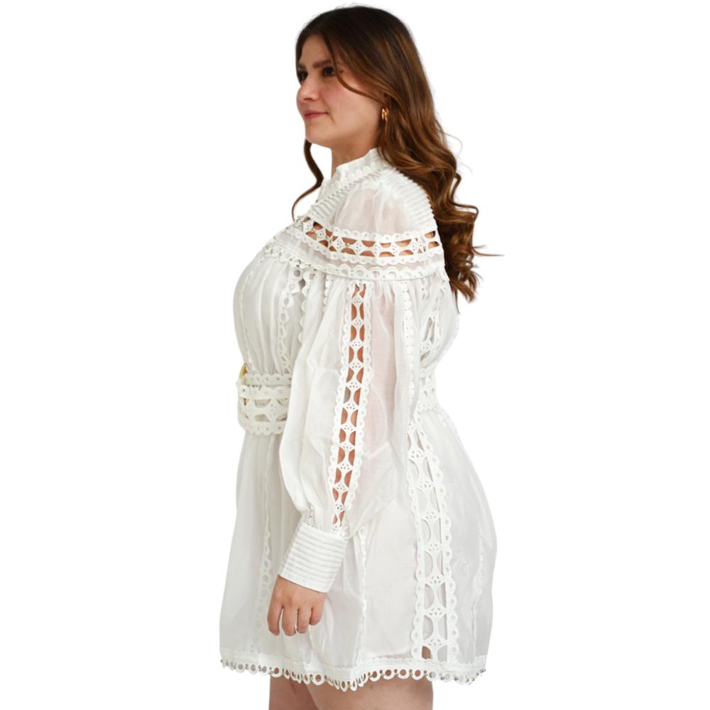 Foto 4 pulgar | Vestido de Chiffon L'Atiste V-LAT-51807-BLANCO color Blanco