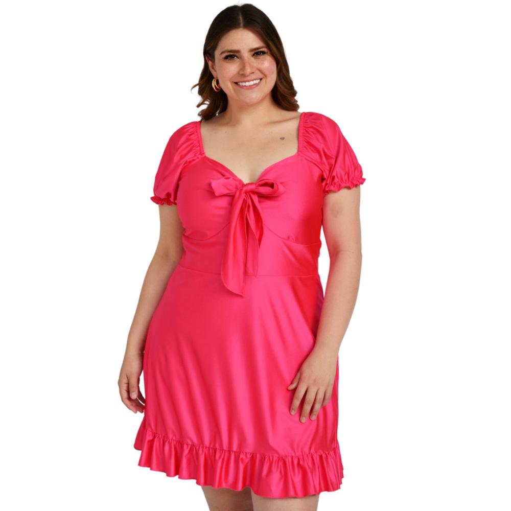 Foto 2 pulgar | Vestido Campesino Roman Fashion 4270 color Rosa para Mujer