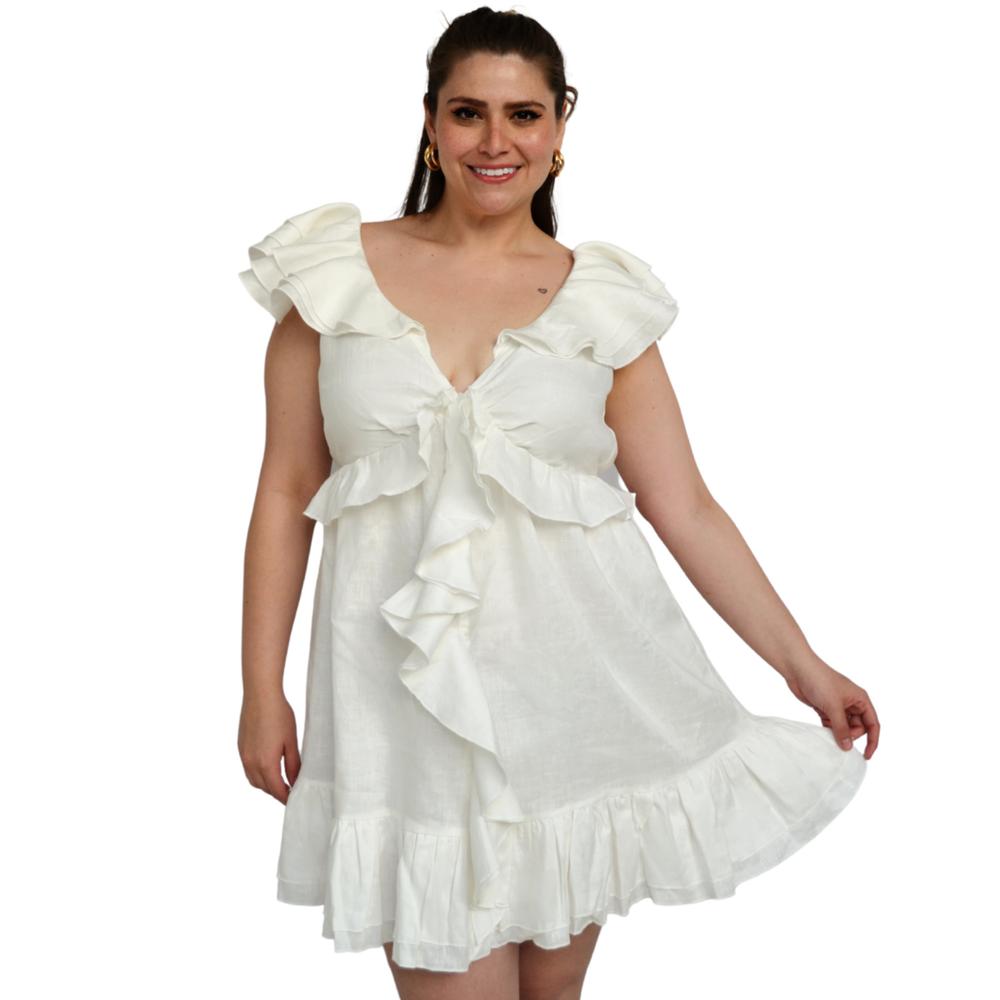 Vestido Corto L'ATISTE Olanes Tallas Extras 779 color Blanco