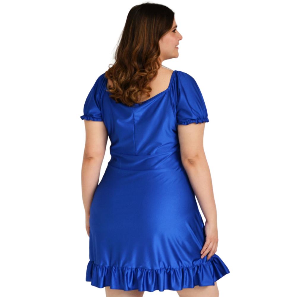 Foto 4 pulgar | Vestido Campesino Roman Fashion 4270 color Azul para Mujer