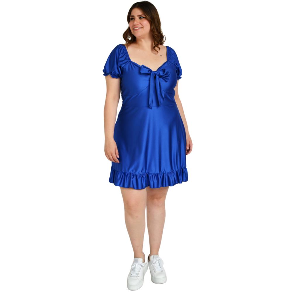 Foto 6 pulgar | Vestido Campesino Roman Fashion 4270 color Azul para Mujer