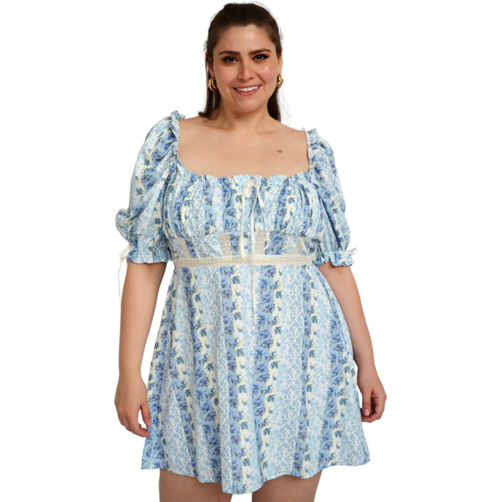 Foto 1 | Vestido Escote Cuadrado L'ATISTE 51811 color Azul Tallas Extras