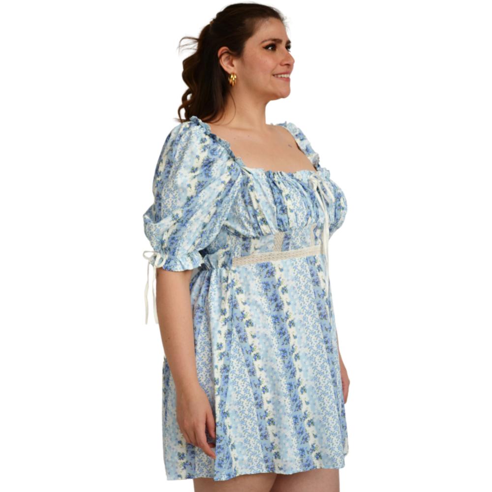 Foto 2 | Vestido Escote Cuadrado L'ATISTE 51811 color Azul Tallas Extras