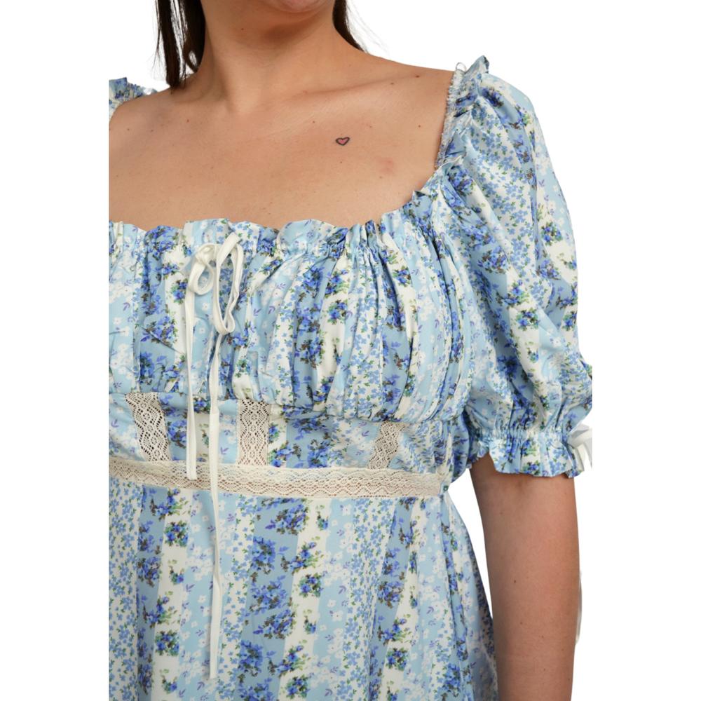 Foto 5 | Vestido Escote Cuadrado L'ATISTE 51811 color Azul Tallas Extras