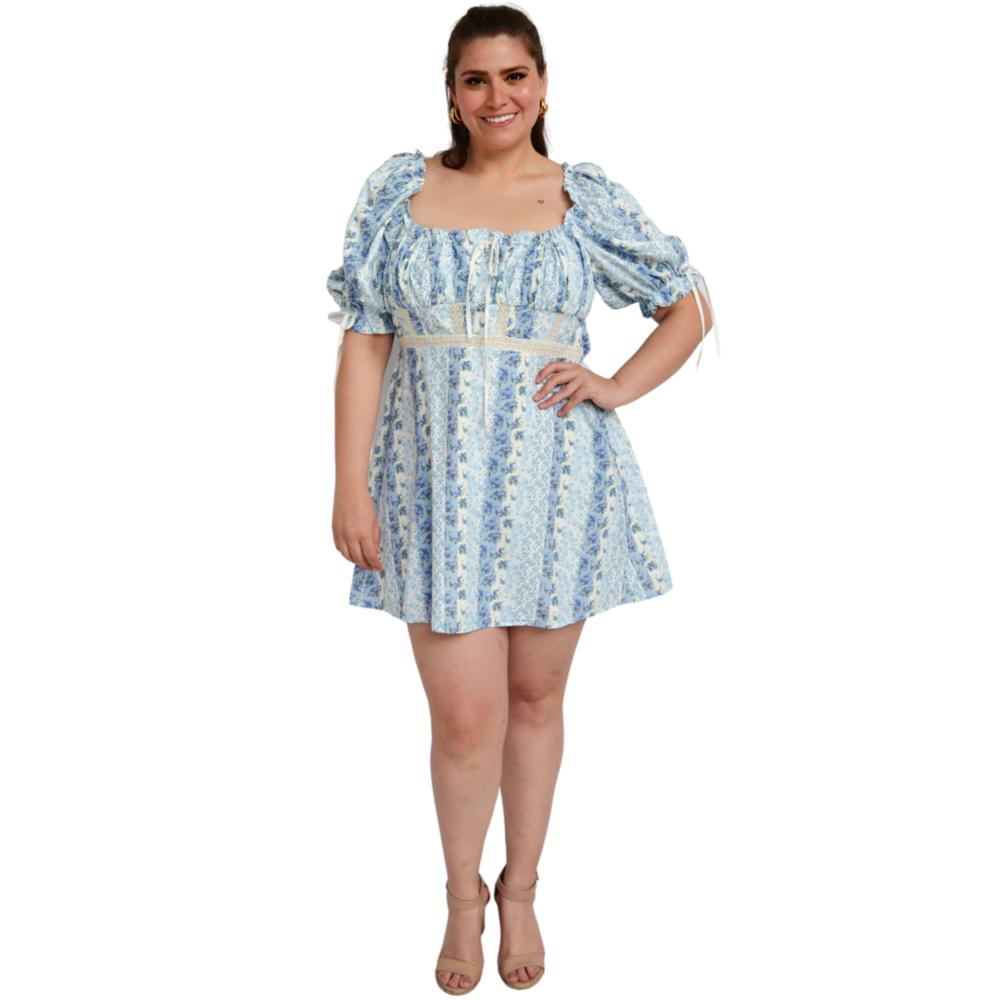 Foto 6 | Vestido Escote Cuadrado L'ATISTE 51811 color Azul Tallas Extras