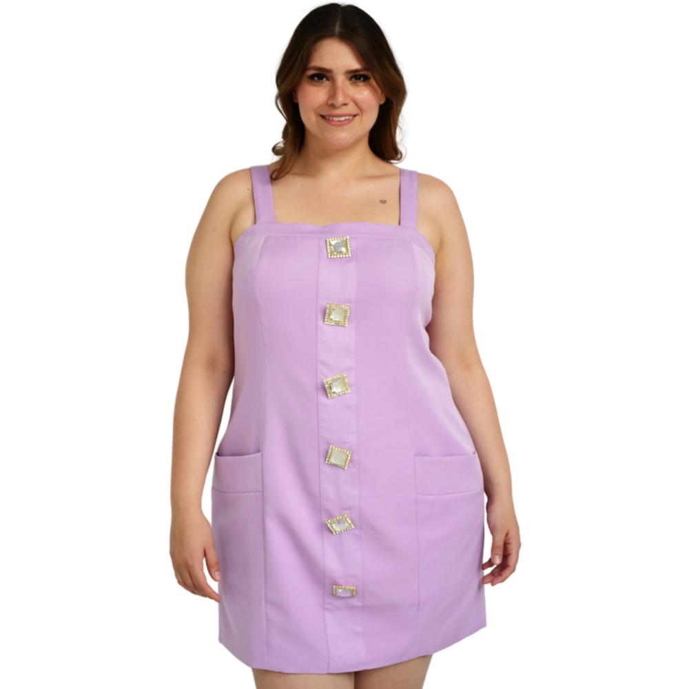 Foto 2 | Conjunto de Vestido L'ATISTE 7161 color Púrpura Tallas Extras