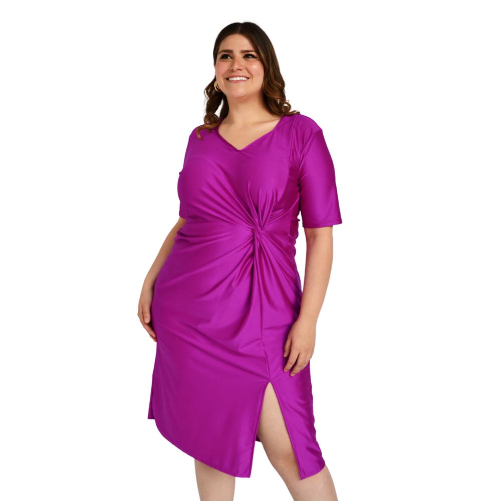 Vestido de Satín Roman Fashion color Púrpura