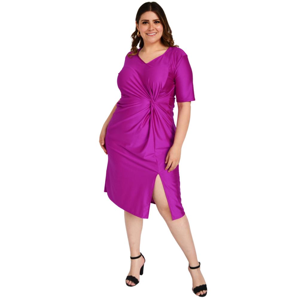 Foto 5 | Vestido de Satín Roman Fashion color Púrpura