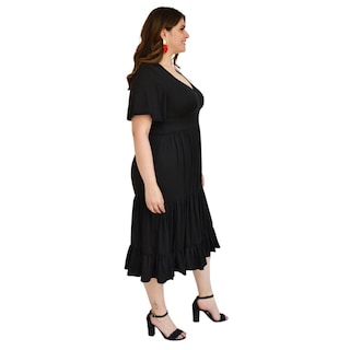 Foto 2 | Vestido Roman Fashion V-GR-4285 Negro tallas Extras para Mujer