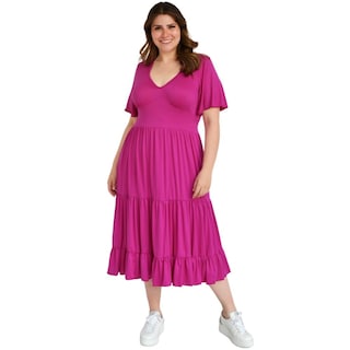 Foto 1 | Vestido Midi Casual Roman Fashion V-GR-4285-MAGENTA color Púrpura