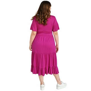 Foto 3 | Vestido Midi Casual Roman Fashion V-GR-4285-MAGENTA color Púrpura
