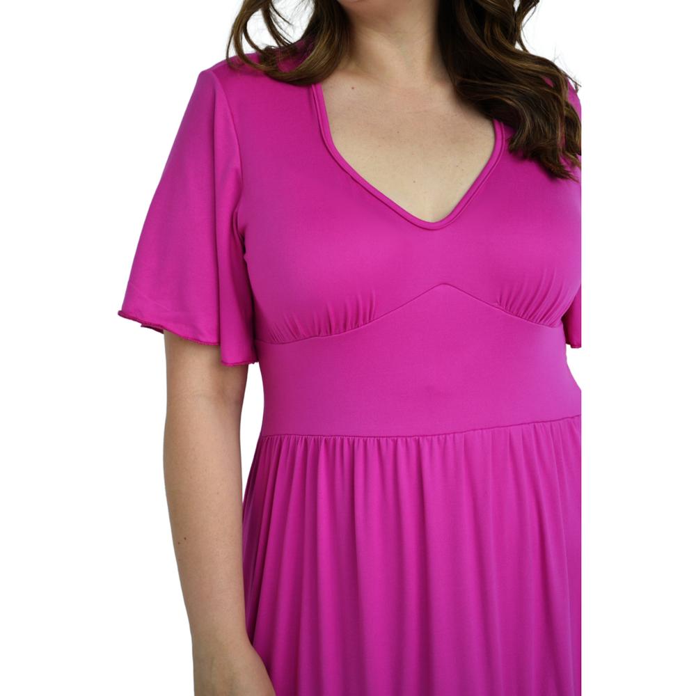 Foto 5 pulgar | Vestido Midi Casual Roman Fashion V-GR-4285-MAGENTA color Púrpura