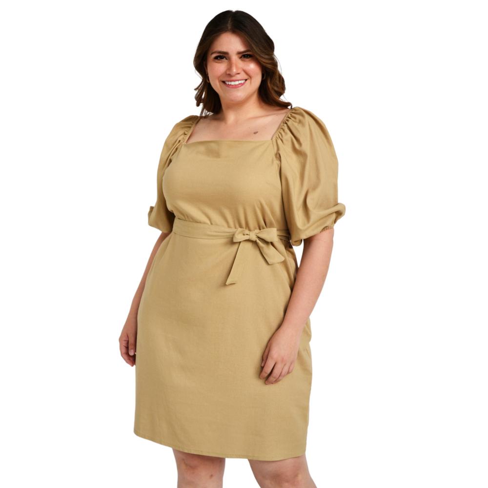 Vestido Escote Cuadrado Roman Fashion V-GR-1045-ARENA color Marrón