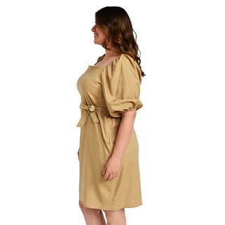 Foto 2 | Vestido Escote Cuadrado Roman Fashion V-GR-1045-ARENA color Marrón