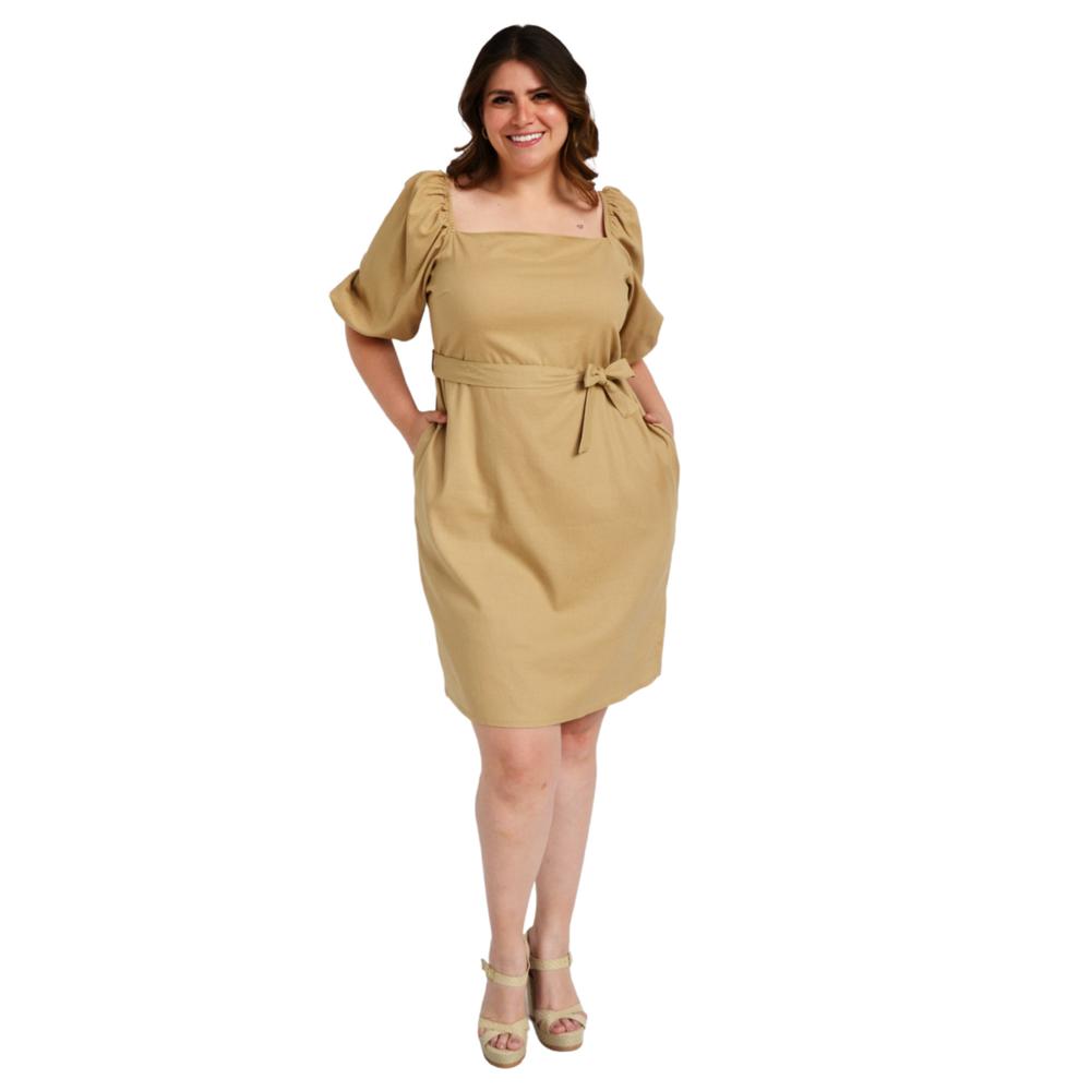 Foto 5 | Vestido Escote Cuadrado Roman Fashion V-GR-1045-ARENA color Marrón