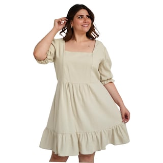 Foto 1 | Vestido Roman Fashion Manga 3/4 color Beige para Mujer