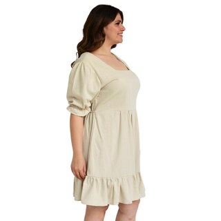 Foto 2 | Vestido Roman Fashion Manga 3/4 color Beige para Mujer