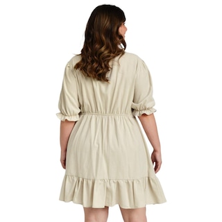 Foto 3 | Vestido Roman Fashion Manga 3/4 color Beige para Mujer