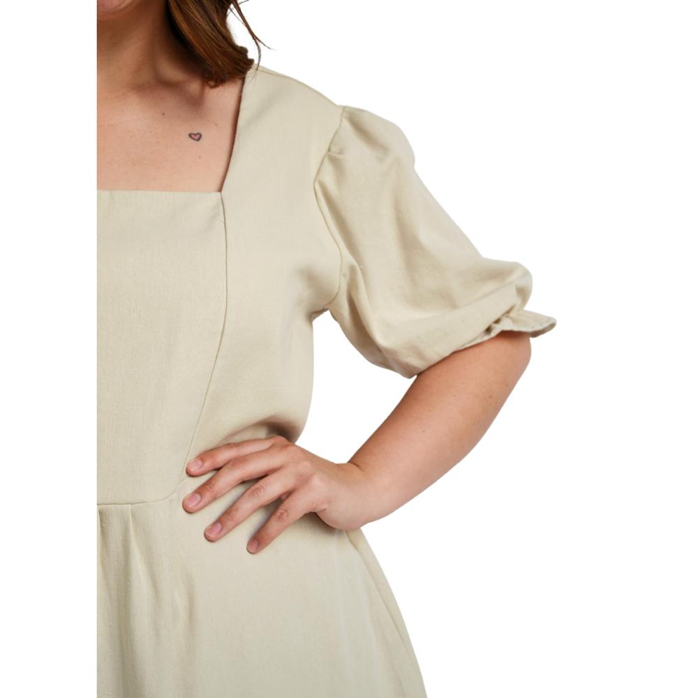 Foto 5 pulgar | Vestido Roman Fashion Manga 3/4 color Beige para Mujer