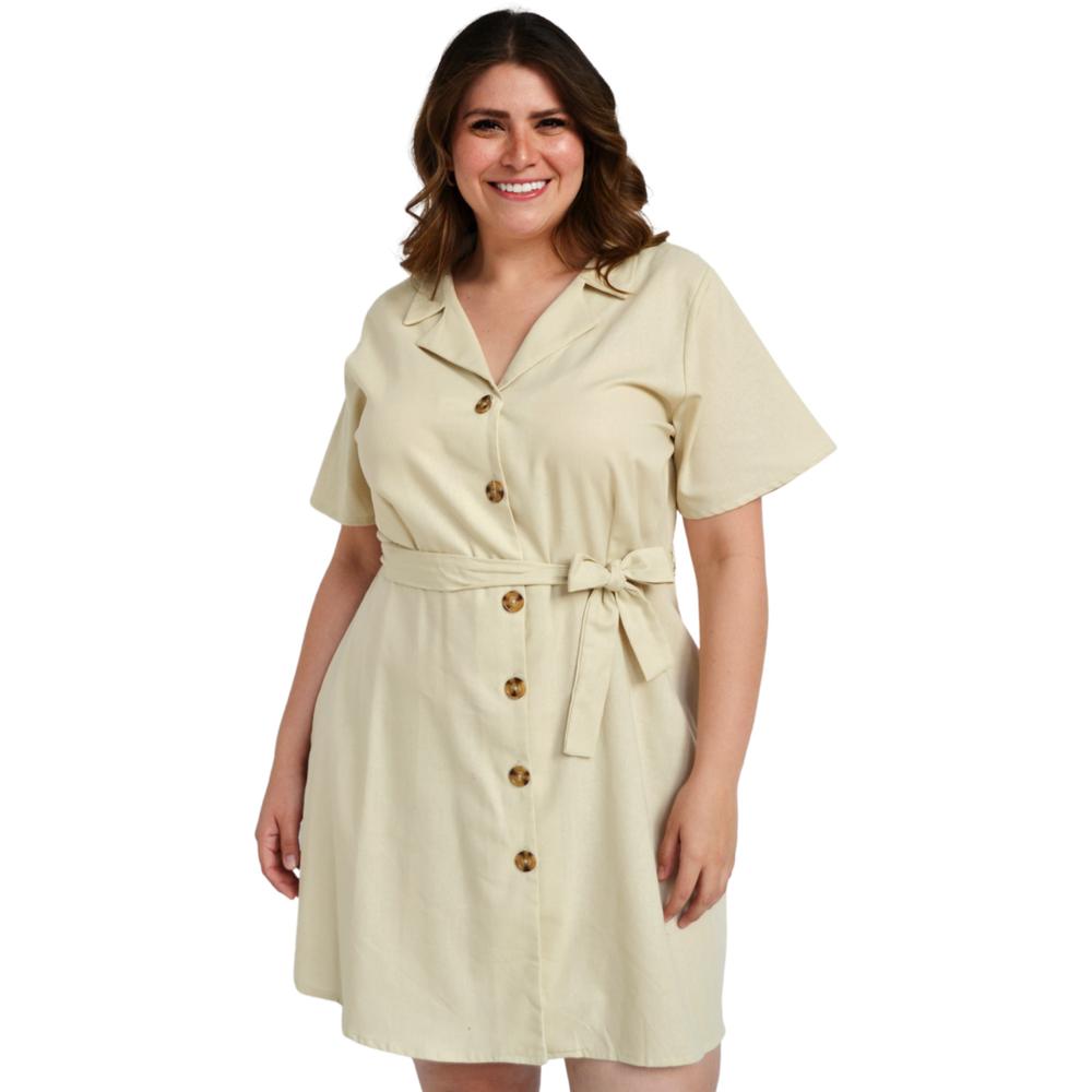 Foto 2 pulgar | Vestido Roman Fashion color Beige para Mujer