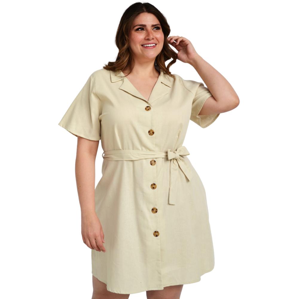 Foto 3 pulgar | Vestido Roman Fashion color Beige para Mujer