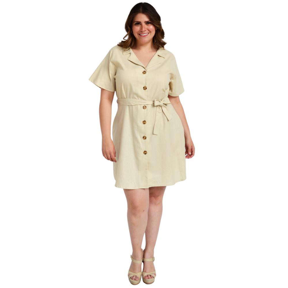 Foto 7 pulgar | Vestido Roman Fashion color Beige para Mujer