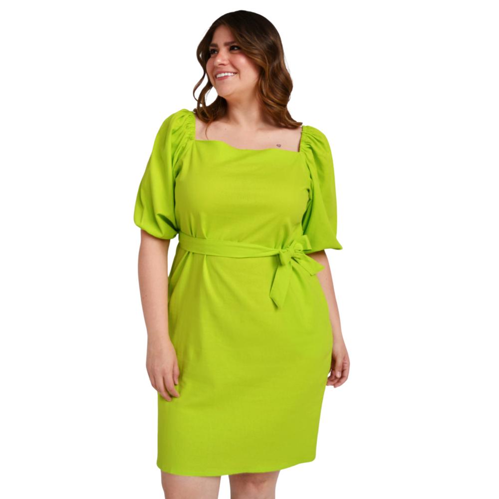 Foto 2 pulgar | Vestido Roman Fashion V-ST-1045 color Verde Tallas Extras