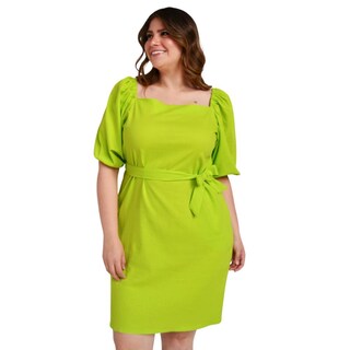 Foto 1 | Vestido Roman Fashion V-ST-1045 color Verde Tallas Extras