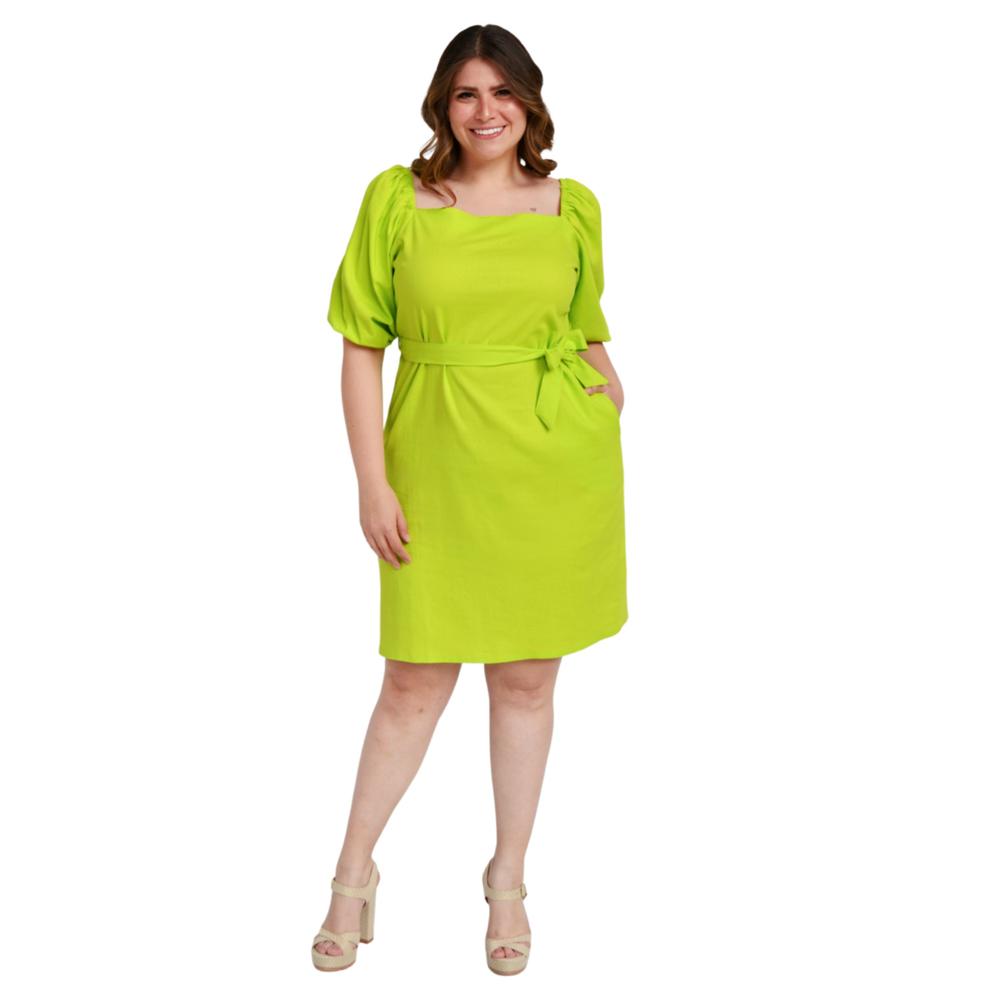 Foto 6 pulgar | Vestido Roman Fashion V-ST-1045 color Verde Tallas Extras